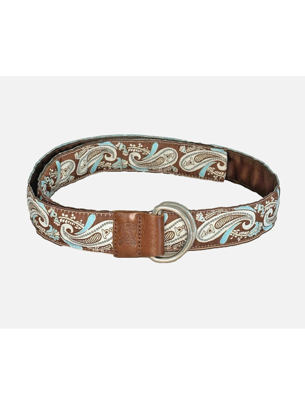 YRI Women's Oakmont US Open 2007 Belt Paisley D-Ring Brown Blue 42" Sz M EUC